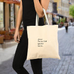 Bolsa Tote Crie sua própria cotação<br><div class="desc">Crie seu próprio bolsa de cotação personalizado. Apresenta tipografia minimalista da máquina de escrever.</div>