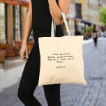 Bolsa Tote Crie sua própria cotação<br><div class="desc">Crie seu próprio bolsa de cotação personalizado. Apresenta tipografia minimalista da máquina de escrever.</div>