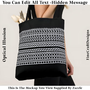 Bolsa Tote Crie Sua Própria Mensagem Oculta Personalizada 104