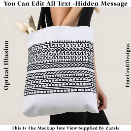 Bolsa Tote Crie Sua Própria Mensagem Oculta Personalizada Cur