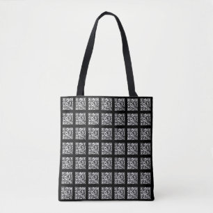 Bolsa Tote Crie um padrão de código QR em mosaico   Cor editá