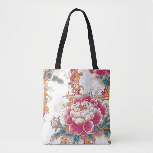 Bolsa Tote Crimson Bloom (Frente)
