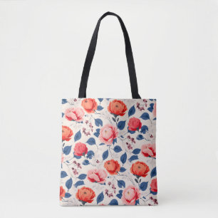 Bolsa Tote Crimson e Coral Flower