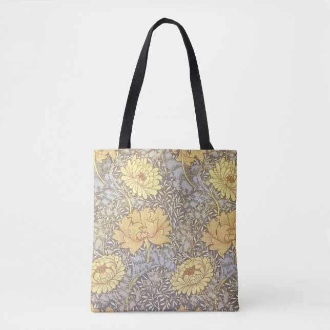 Bolsa Tote Crisântemo Flores Mãe de William Morris (Frente)