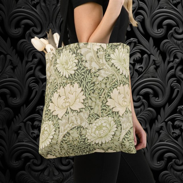 Bolsa Tote Crisântemo por William Morris, Arte Antiga (Chrysanthemum by William Morris, Vintage Art Tote Bag)