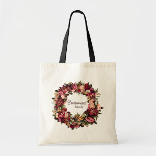 Bolsa Tote Crisântemo Romântico sobre Rosa Teia de Aranha