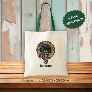 Bolsa Tote Crista do Clã MacDonell de Glengarry sobre Tartan