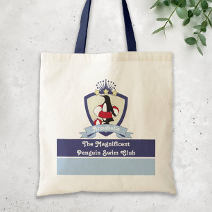 Bolsa Tote Crista do Clube de Natação Pinguim de Desenho Anim