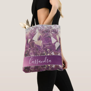 Bolsa Tote Cristais de Ametist Chic da Literatura Personaliza