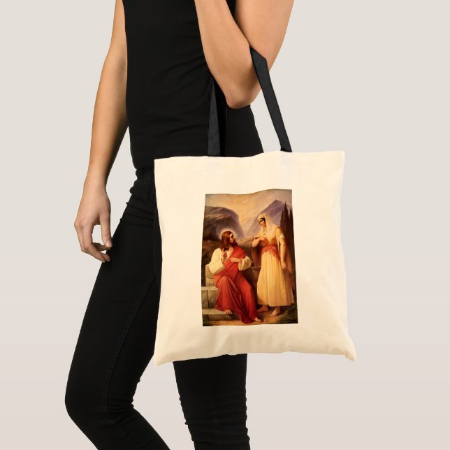 Bolsa Tote Cristo e a Samaritana por Christian Schleisner (Frente (produto))
