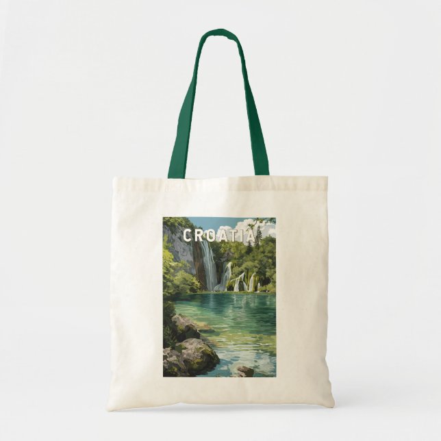 Bolsa Tote Croatia Illustration Travel Art Vintage (Frente)