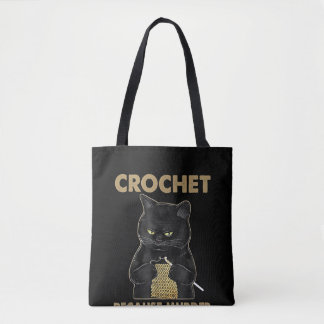 Bolsa Tote Crochet De Gato Negro Porque O Assassinato Está Er