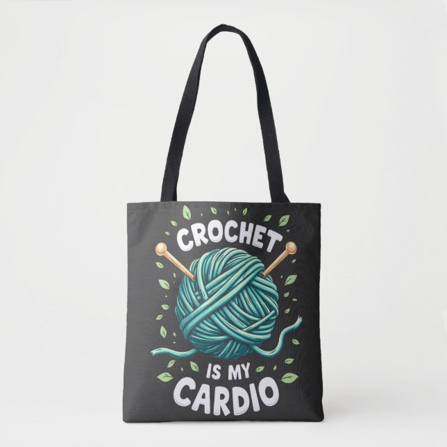 Bolsa Tote Crochet é minha Malhação de fio de costura de card (Frente)