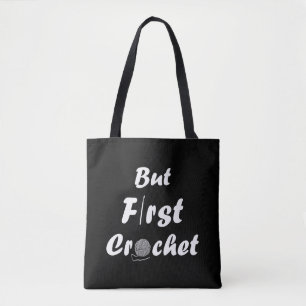 Bolsa Tote Crochet engraçado dizendo citação de tricô