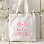 Bolsa Tote Crochet Modern Crocheting Personalizado Business<br><div class="desc">Crochet Modern Crocheting Personalised Business Tote Bags apresenta um simples fio rosa com gancho de crochê com seu nome ou nome de empresa,  informações do site. Personalize editando o texto na caixa de texto fornecida. Elaborado por ©2024 Evco Studio www.zazzle.com/store/evcostudio</div>
