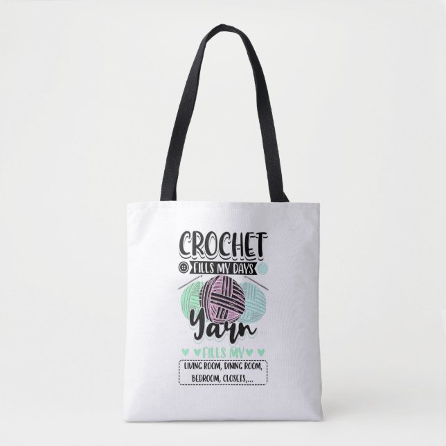 Bolsa Tote Crocheting - Crochet Preenche Meus Dias (Frente)