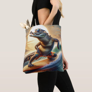 Bolsa Tote Crocodilo em uma prancha