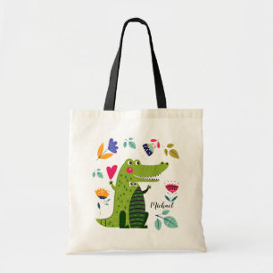 Bolsa Tote Crocodilo Engraçado   Sacos de Tote de Presente c