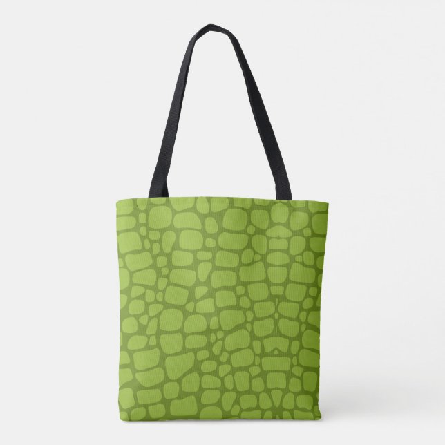 Bolsa Tote Crocodilo Espalha verde Espelho selvagem Pele anim (Verso)