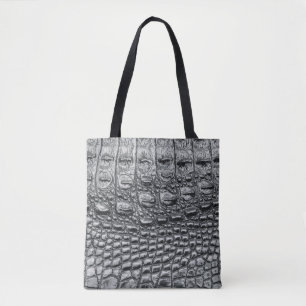 Bolsa Tote Crocodilo Noir: Preto Couro Mito