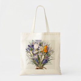 Bolsa Tote Crocus Primavera Fllower Arte Botânica