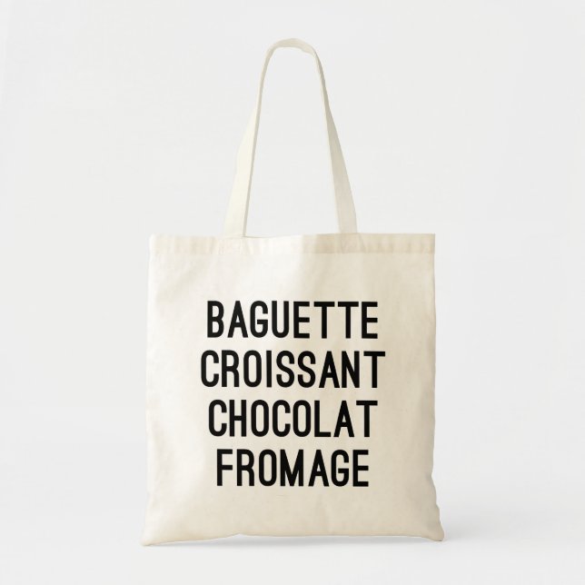 Bolsa Tote Croissant Chocolat Fromage do Baguette (Frente)