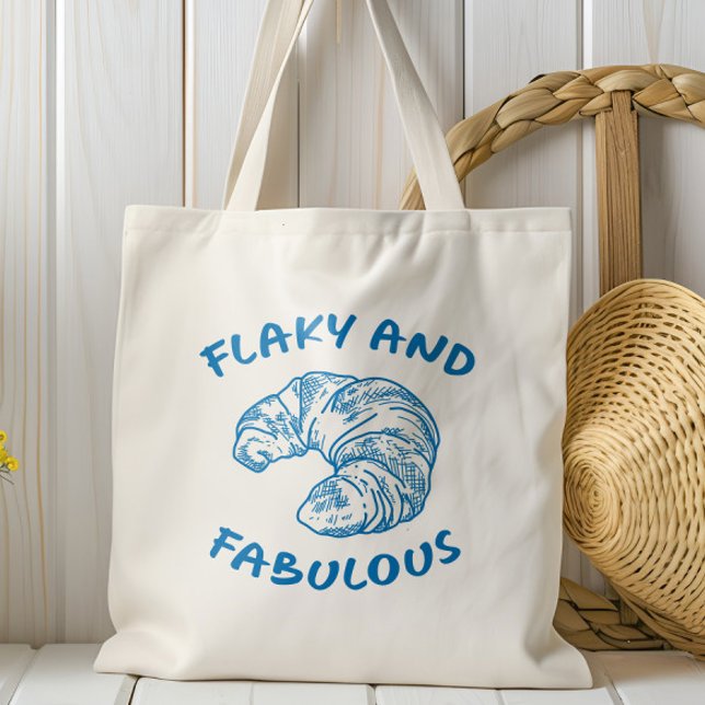 Bolsa Tote Croissant Francês Flaky e Fabuloso, Qualquer Cor (Criador carregado)