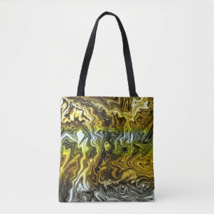 Bolsa Tote Cromo Dourado Prateado Líquido Resfriado