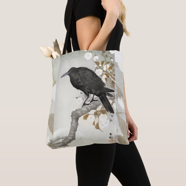 Bolsa Tote Crow Raven Koson Japonês (Close Up)