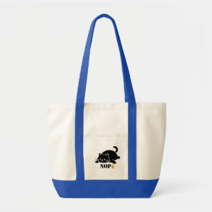 Bolsa Tote Crown NOPE Gato Preto Engraçado para Amantes de Ga