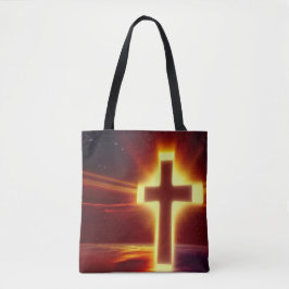 Bolsa Tote Cruz brilhante na barra de ferramentas de fundo ve