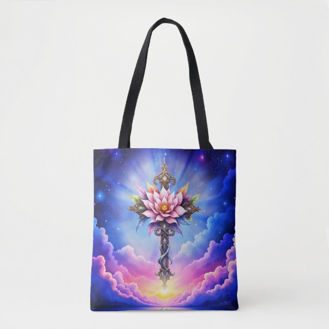 Bolsa Tote Cruz Celestial do Lótus (Frente)