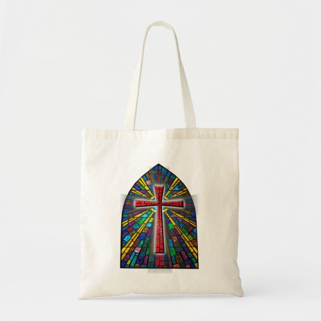 Bolsa Tote cruz de vidro contida (Frente)