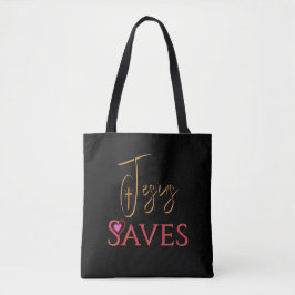 Bolsa Tote Cruz do Coração de Jesus Salva Cristão