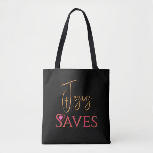 Bolsa Tote Cruz do Coração de Jesus Salva Cristão