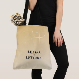 Bolsa Tote Cruz Dourada Deixe Ir Deixe Deus Luz