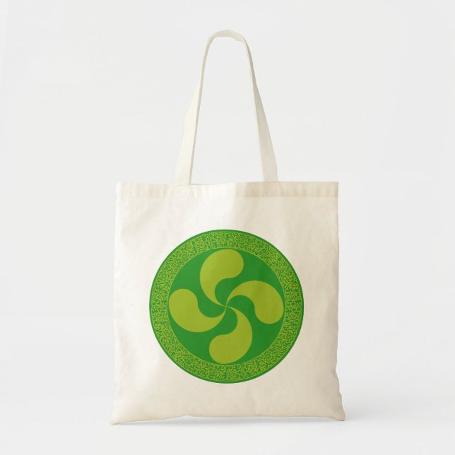 Bolsa Tote Cruz Elegante e na moda basca: Lauburu, (Frente)