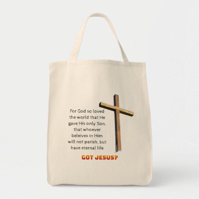 Bolsa Tote Cruz João 3:16 (Frente)