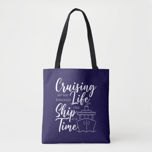 Bolsa Tote Cruzando a vida térmica náutica (Frente)