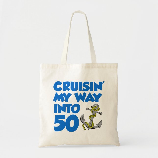 Bolsa Tote Cruzando minha maneira nos desenhos animados 50 (Frente)