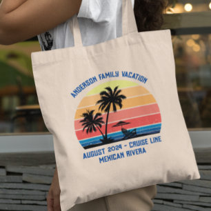 Bolsa Tote Cruzeiro ao Pôr do Sol com Palmeira Retro para Fér