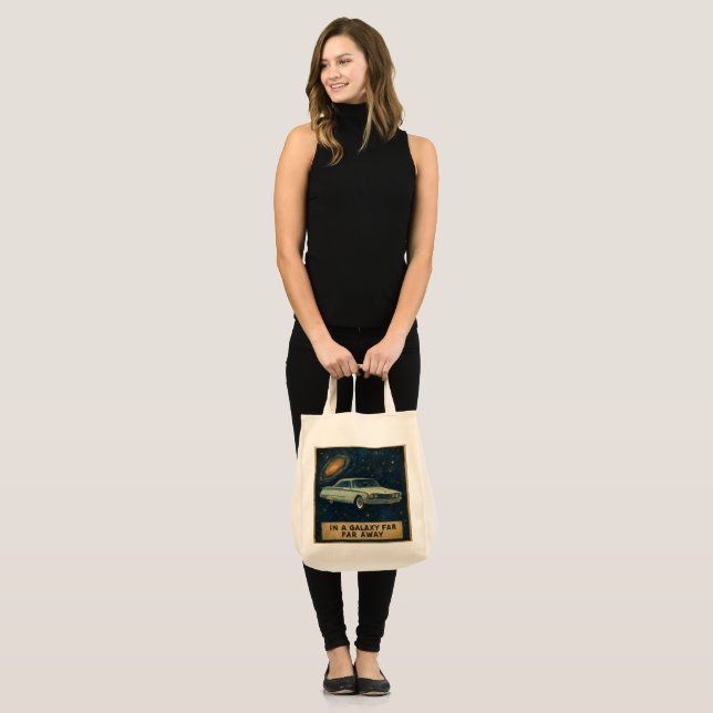 Bolsa Tote Cruzeiro Retro no Espaço Profundo  (Frente (modelo))