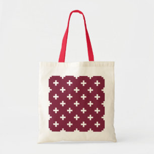 Bolsa Tote Cruzes de polca branca em amoreira