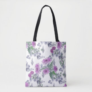 Bolsa Tote Crysanthemos Lilac
