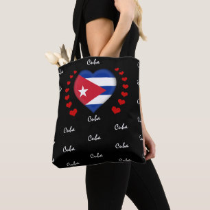 Bolsa Tote Cuba Flag & Heart, Cuban Flag fashion/sport