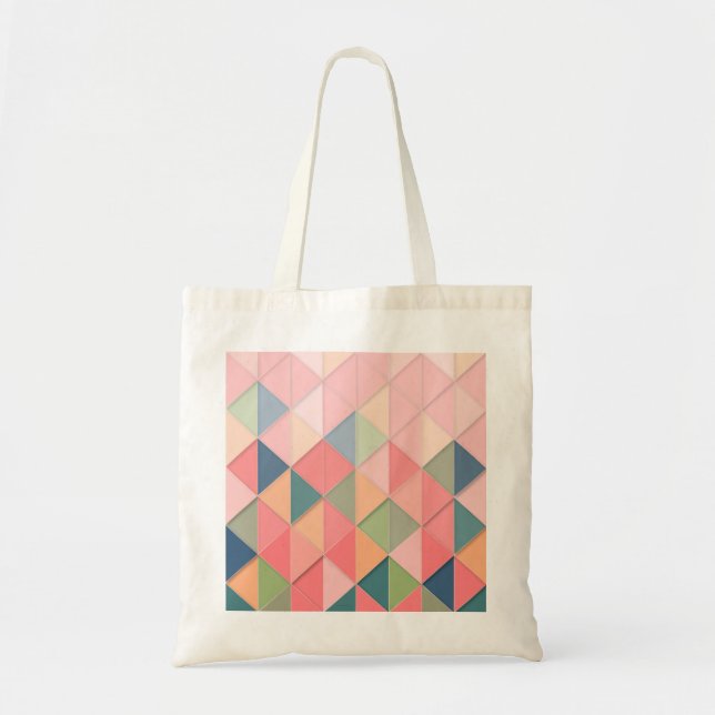 Bolsa Tote CUBISM pastel Shades GEOMETRIC - ADICIONAR MONOGRA (Frente)