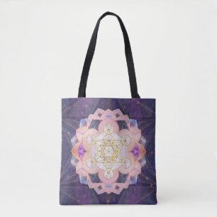 Bolsa Tote Cubo de Metatron em Gemstone Lotus