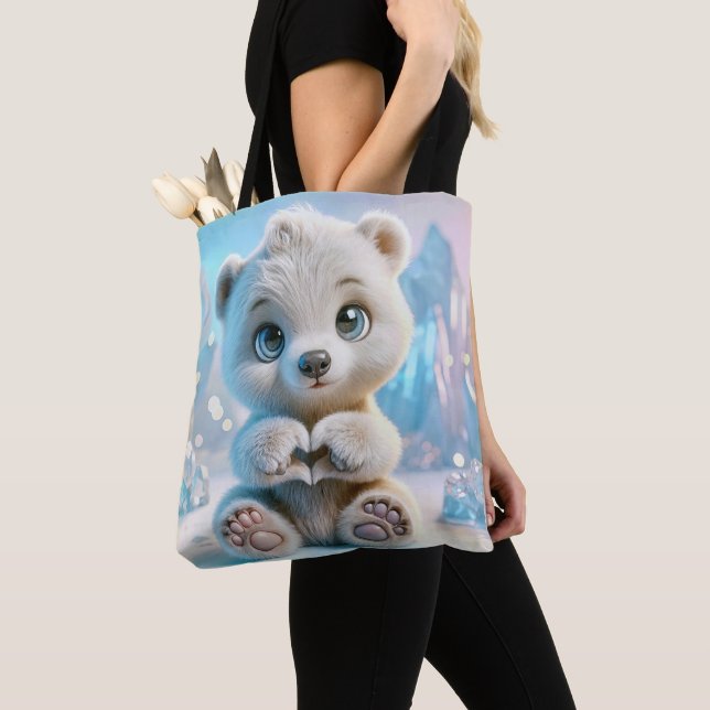 Bolsa Tote Cubo Polar Bear (Close Up)