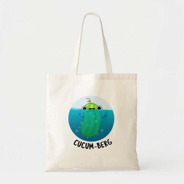 Bolsa Tote Cucum-berg Engraçado Pepino Pun (Frente)