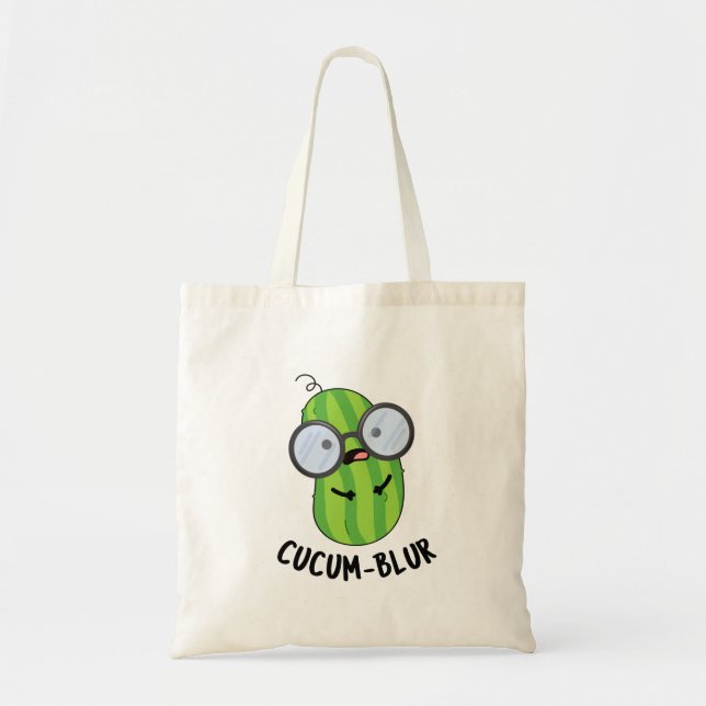 Bolsa Tote Cucum blur Funny Veggie Cucumber Pun (Frente)